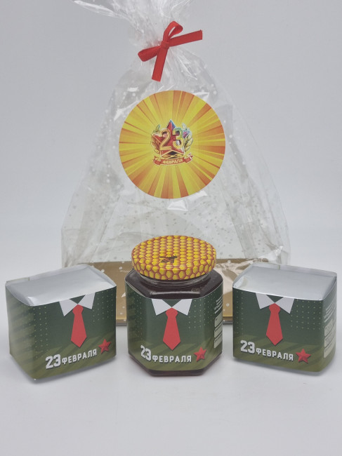 Набор 570 Праздничный чай черный, зеленый и мед с 23 февраля Набор 570 Праздничный чай черный, зеленый и мед с 23 февраля