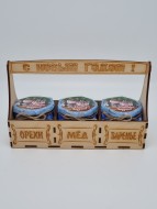 Набор 257 Праздничный варенье, мед липовый, мед с орехами с новым годом