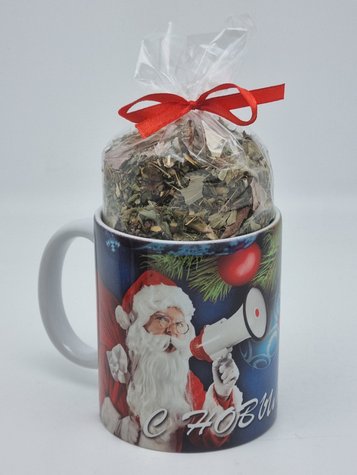 Кружка 250мл с краснополянским чаем 50гр с новым годом
