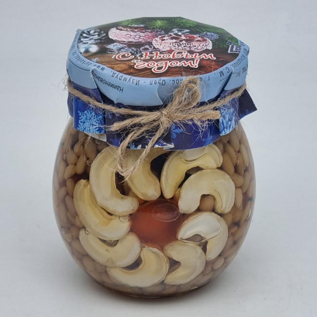 Мед с орехами ассорти 250гр с новым годом Мед с орехами ассорти 250гр с новым годом