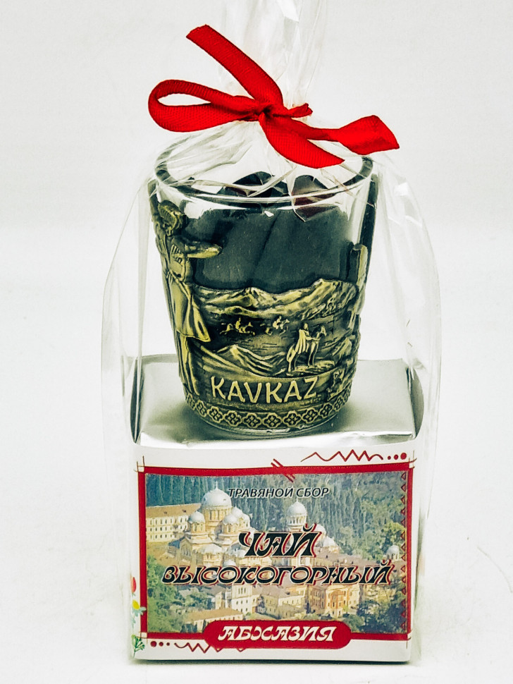 Краснополянский чай "Высокогорный" 40гр Абхазия с сувениром стопка
