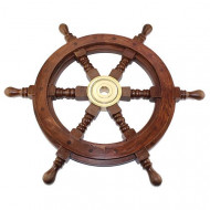 Штурвал деревянный диаметр 45см