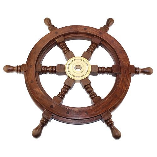 Штурвал деревянный диаметр 45см