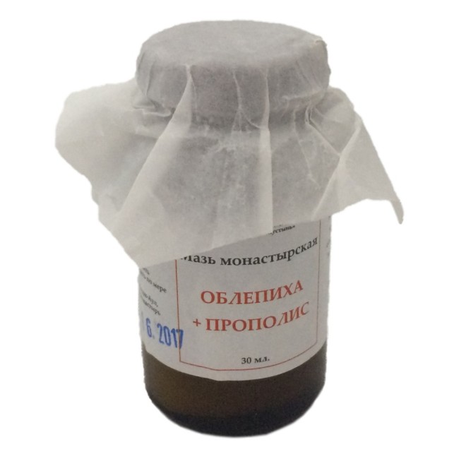 Мазь "Облепиха и прополис" Монастырская аптека 30мл стекло