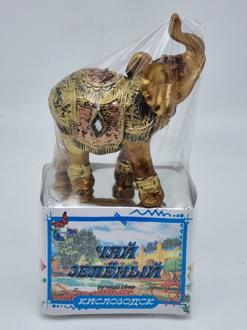 Чай зеленый ручной сбор 35гр с сувениром слон Кисловодск