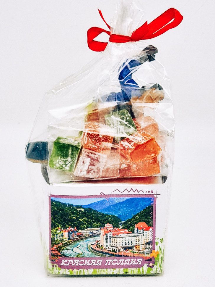 Краснополянский чай "для бани и сауны" 40гр +лукум 50гр Красная поляна с магнитом сноубордист 2