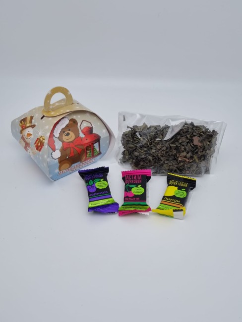 Набор 74 ассорти чай зеленый и пастила с Новым годом Набор 74 ассорти чай зеленый и пастила с Новым годом