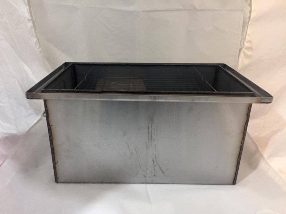 Коптильня из нержавеющей стали с гидрозатвором двухярусная