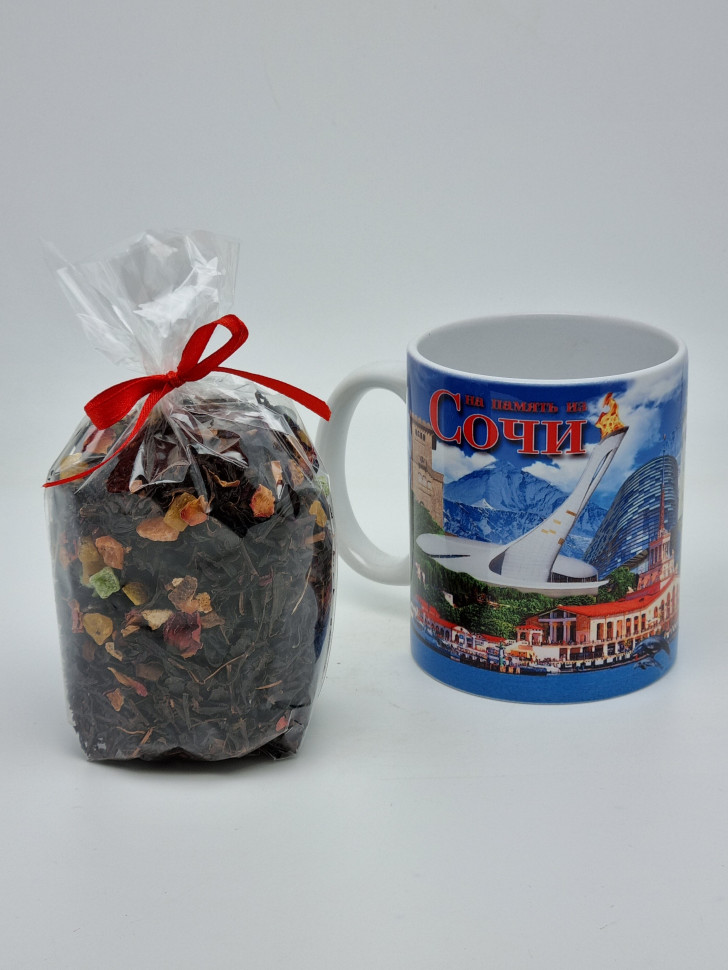 Краснополянский чай Тонус в кружке 200мл "Набережная Сочи"