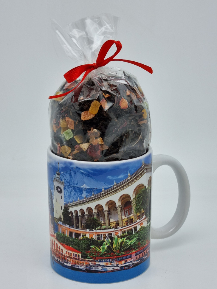 Краснополянский чай Тонус в кружке 200мл "Набережная Сочи"