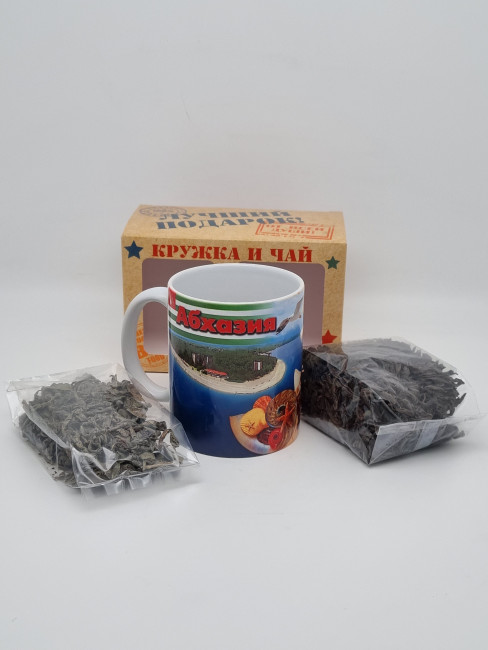 Набор кружка 250мл с чаем 50гр черный и 30гр зеленый ручной сбор Абхазия