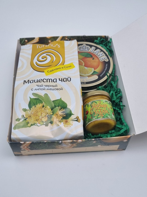 Набор 563 Праздничный леденцы, мед и чай с новым годом Набор 563 Праздничный леденцы, мед и чай с новым годом