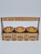 Набор 257 Праздничный варенье, мед липовый, мед с орехами с 23 февраля Набор 257 Праздничный варенье, мед липовый, мед с орехами с 23 февраля