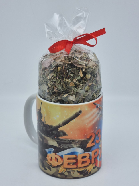 Кружка 250мл с краснополянским чаем 50гр с 23 февраля