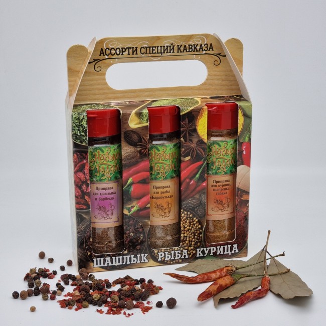 Ассорти специй из Сочи 3 банки 350гр с новым годом Ассорти специй из Сочи 3 банки 350гр с новым годом