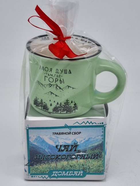 Краснополянский чай "Высокогорный" 40гр + кружка мини Домбай