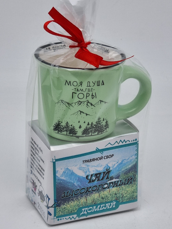Краснополянский чай "Высокогорный" 40гр + кружка мини Домбай