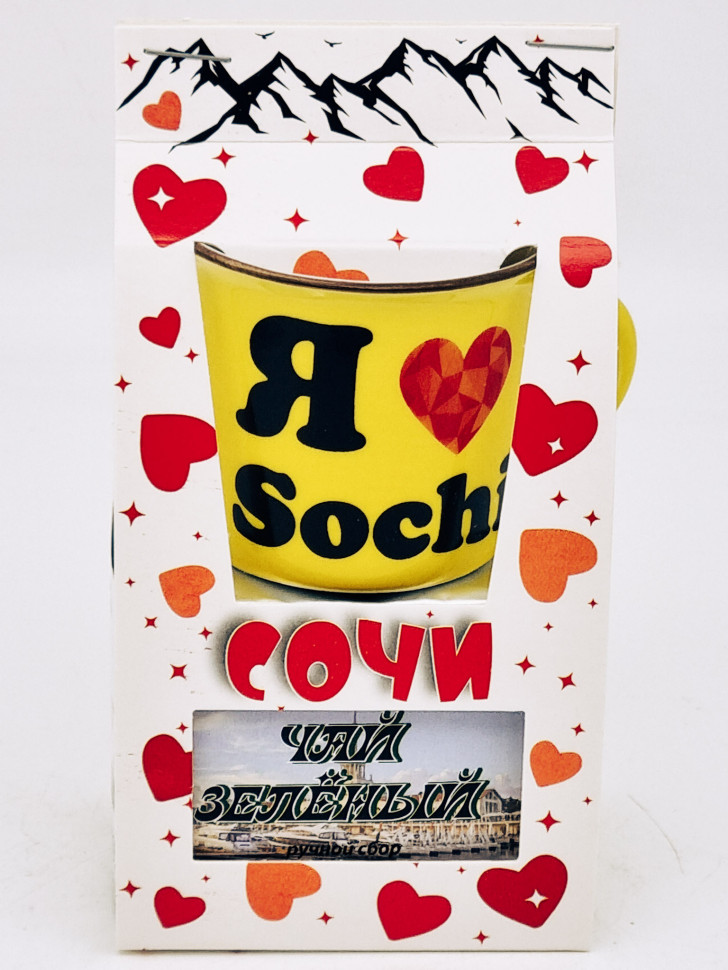 Чай зеленый ручной сбор 40гр с кружкой мини Сочи