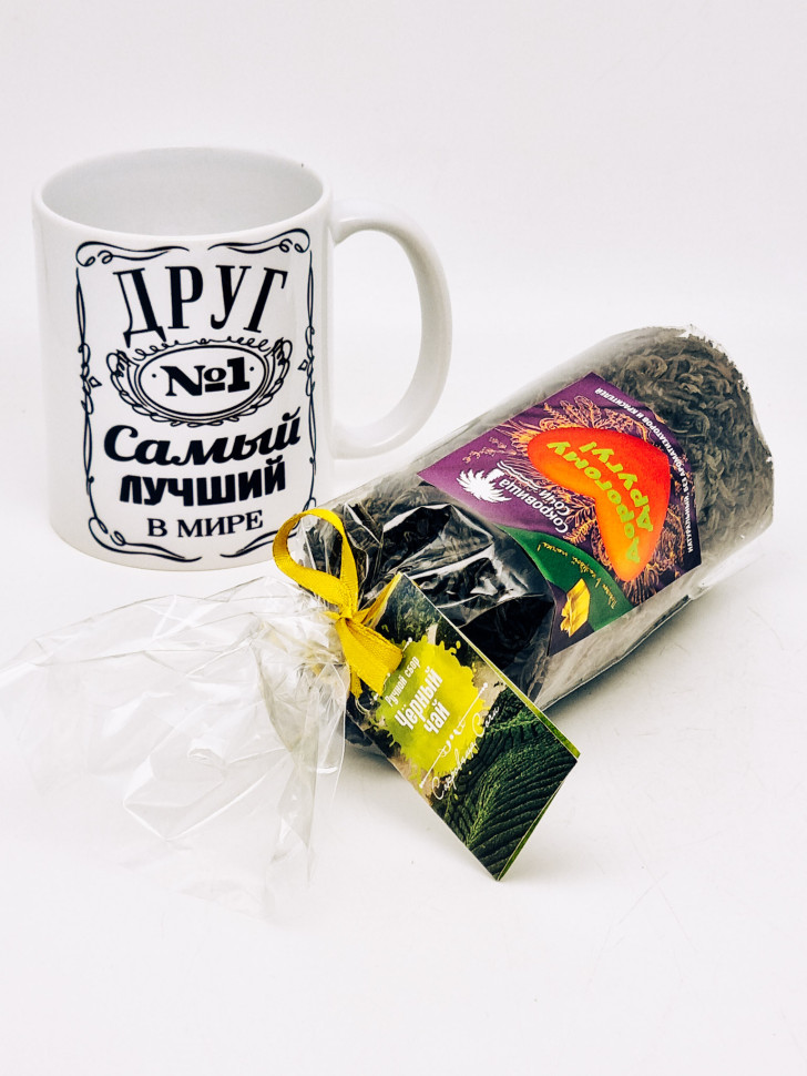 Подарочный набор другу чай черный ручной сбор 100гр в кружке 300мл