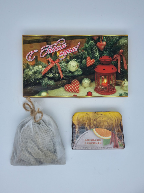 Набор для бани мыло и запарка эвкалипт с новым годом