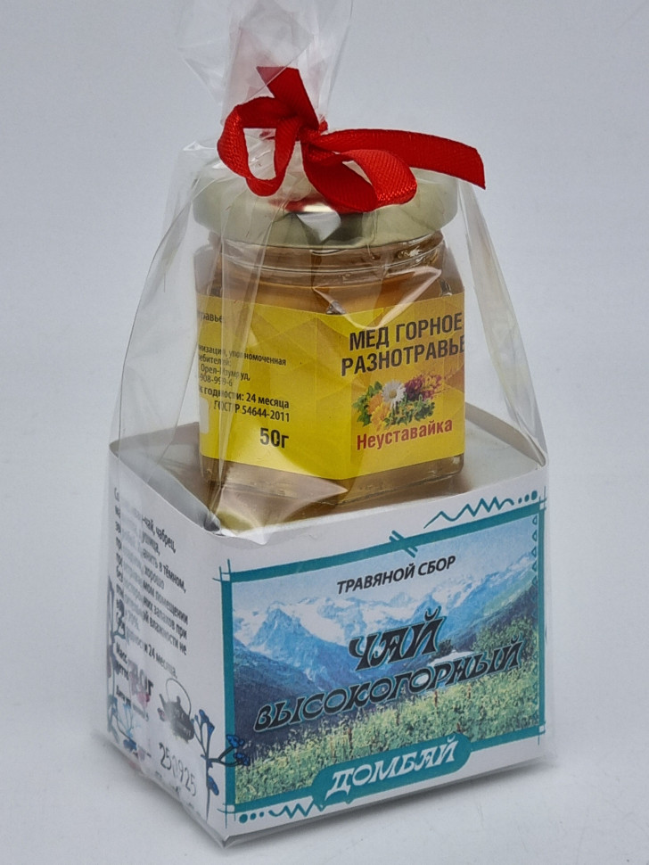 Краснополянский чай "Высокогорный" 40гр +мед 50гр Домбай