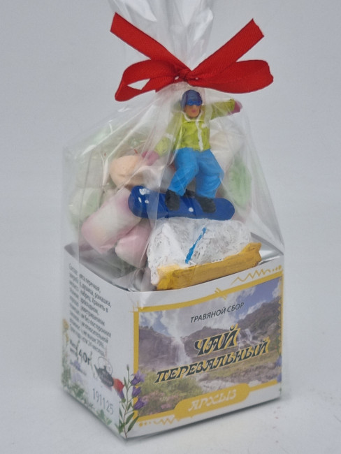 Краснополянский чай "Перевальный" 40гр + парварда 50гр Архыз с магнитом сноубордист 1 Краснополянский чай "Перевальный" 40гр + парварда 50гр Архыз с магнитом сноубордист 1