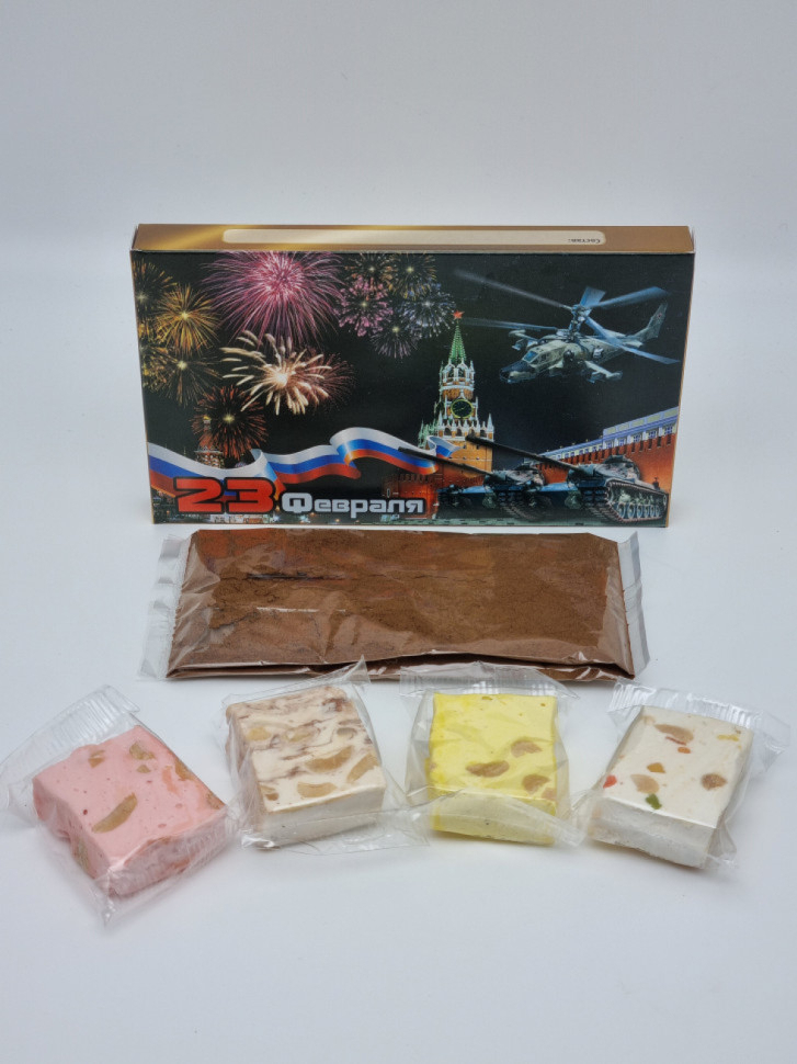 Подарочный набор с 23 февраля кофе арабика 40г и нуга 60гр