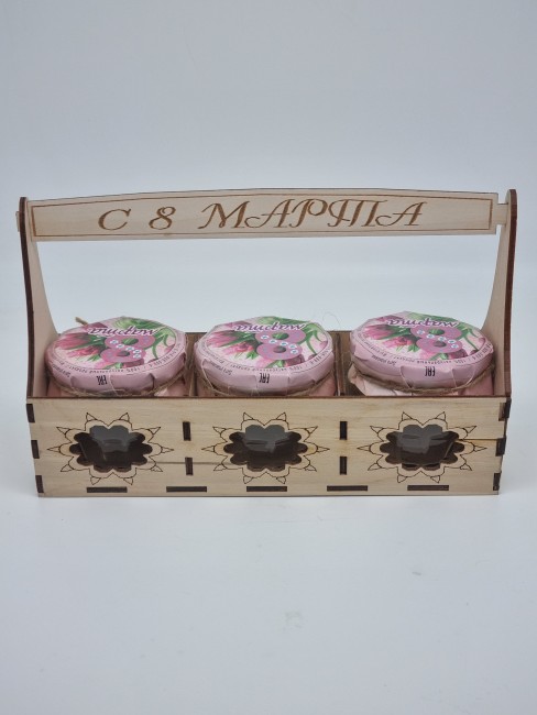 Набор 257 Праздничный варенье, мед липовый, мед с орехами с 8 марта