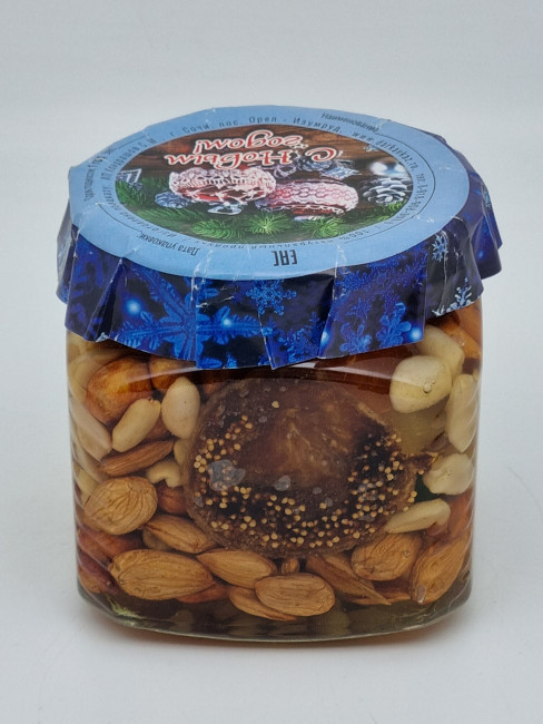 Мед с орехами ассорти 420гр с новым годом