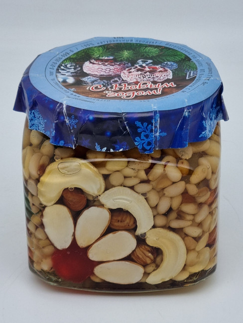 Мед с орехами ассорти 420гр с новым годом