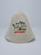 Шапка для бани "Друзьям" Шапка для бани "Друзьям"