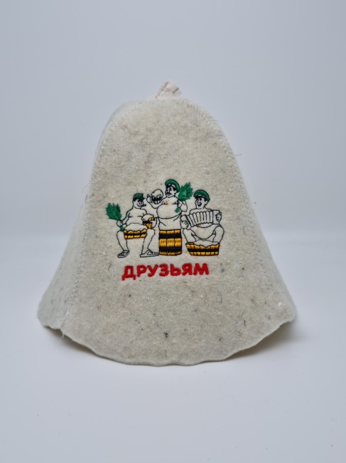 Шапка для бани "Друзьям" Шапка для бани "Друзьям"