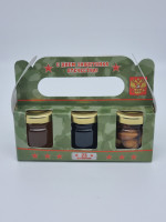 Подарочный набор с 23 февраля  3 меда каштан 50гр, акация 50гр, мед с орехами 50гр