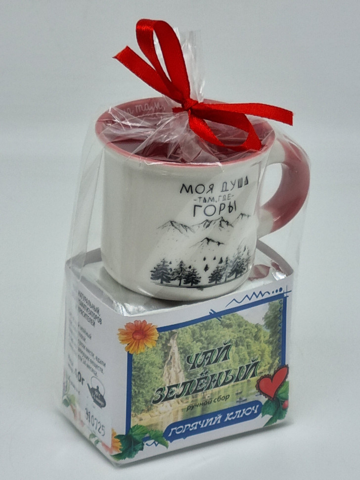 Чай зеленый ручной сбор 40гр + кружка мини Горячий Ключ