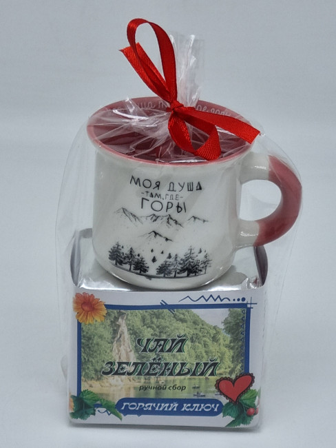 Чай зеленый ручной сбор 40гр + кружка мини Горячий Ключ Чай зеленый ручной сбор 40гр + кружка мини Горячий Ключ