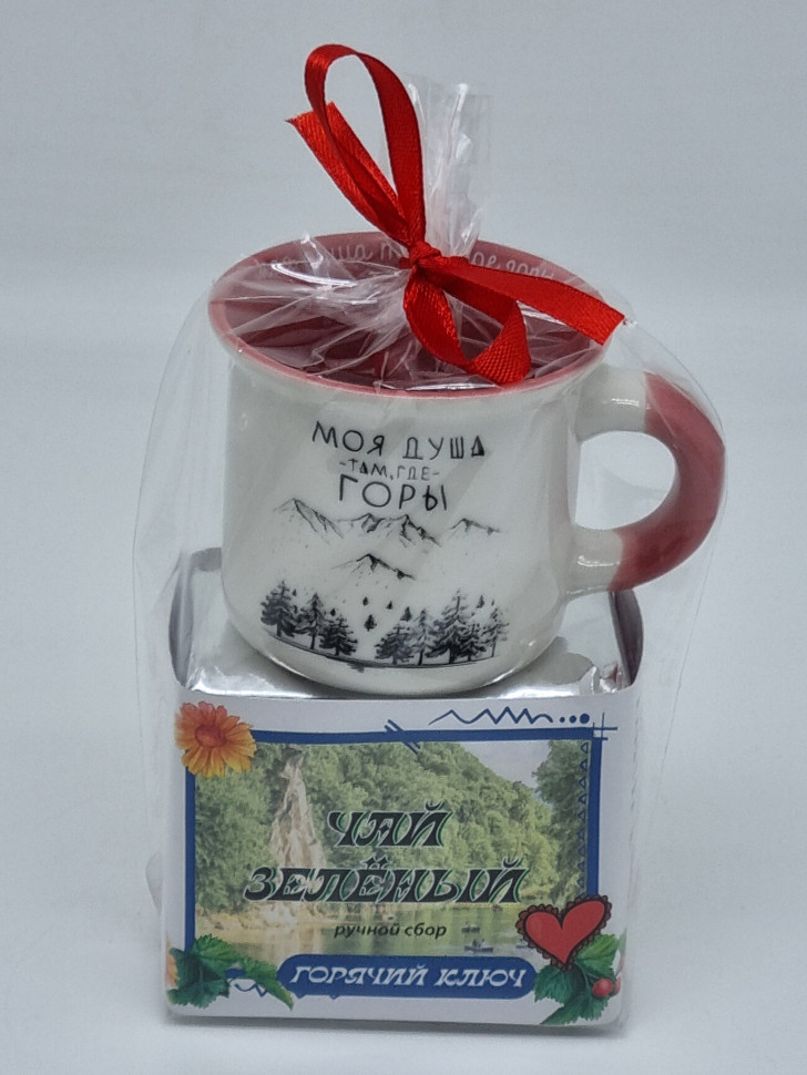 Чай зеленый ручной сбор 40гр + кружка мини Горячий Ключ