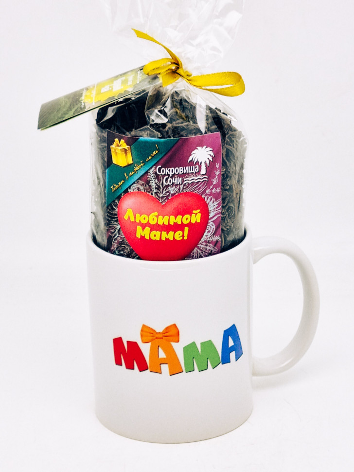 Подарочный набор маме чай черный ручной сбор 100гр в кружке 300мл
