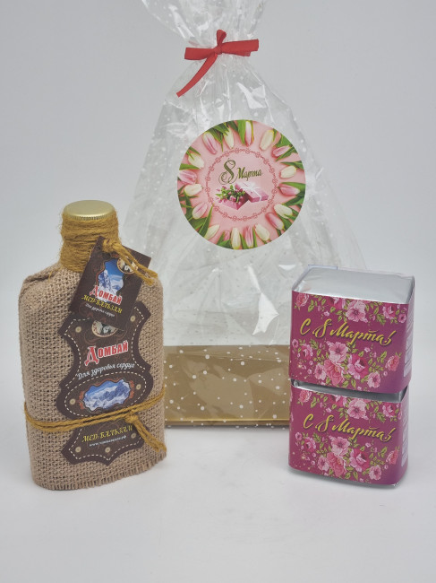 Набор 567 Праздничный чай черный, зеленый и бальзам Домбай с 8 марта Набор 567 Праздничный чай черный, зеленый и бальзам Домбай с 8 марта