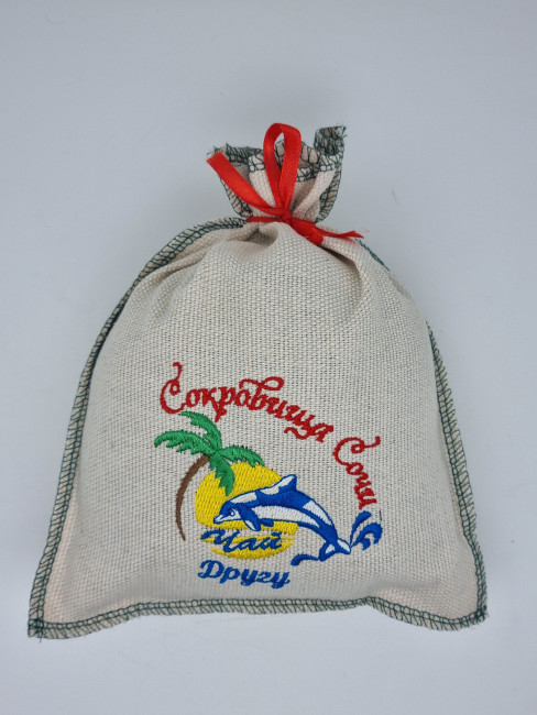 Чай черный в сувенирном мешке с вышивкой другу 140гр Чай черный в сувенирном мешке с вышивкой другу 140гр