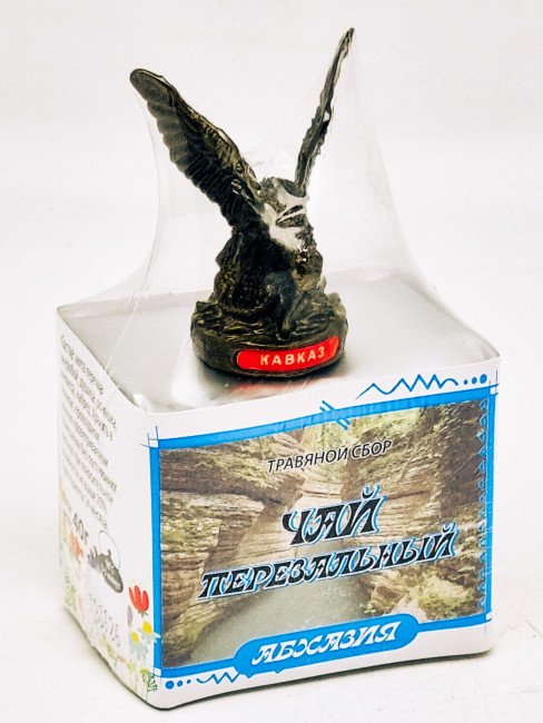 Краснополянский чай "Перевальный" 40гр Абхазия с сувениром орел средний