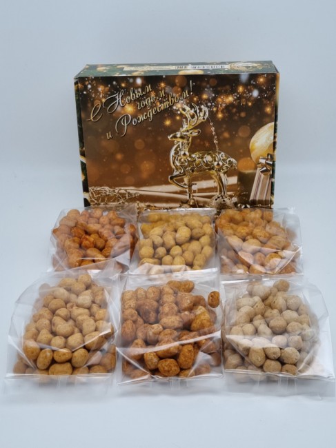 Набор 6 видов Арахиса в хрустящей оболочке с новым годом