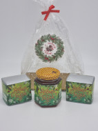 Набор 569 Праздничный чай черный, зеленый и мед каштановый с новым годом Набор 569 Праздничный чай черный, зеленый и мед каштановый с новым годом