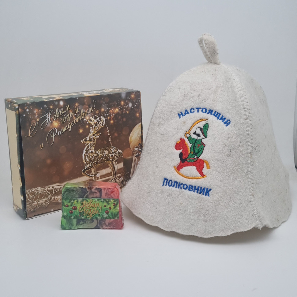 Набор для бани "Настоящий полковник" с новым годом