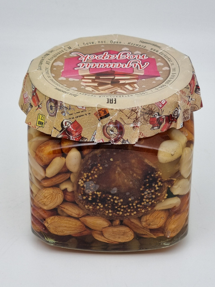 Мед с орехами ассорти 420гр лучший подарок