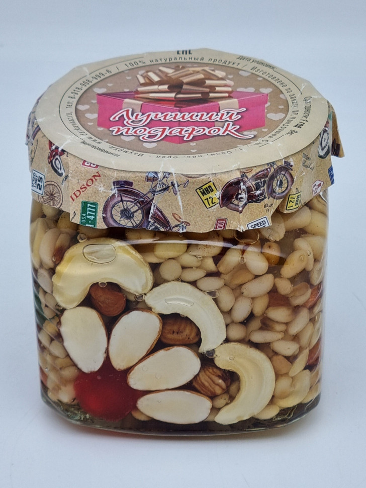 Мед с орехами ассорти 420гр лучший подарок