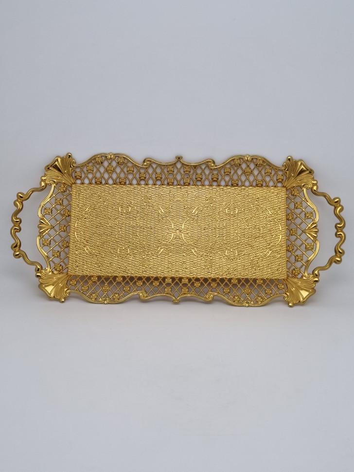 Поднос из замака цвет золотой