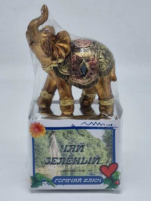Чай зеленый ручной сбор 40гр со слоном Горячий Ключ Чай зеленый ручной сбор 40гр со слоном Горячий Ключ
