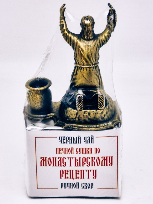 Чай печной сушки по монастырскому рецепту черный ручной сбор 35гр с Подсвечником Серафим Саровский