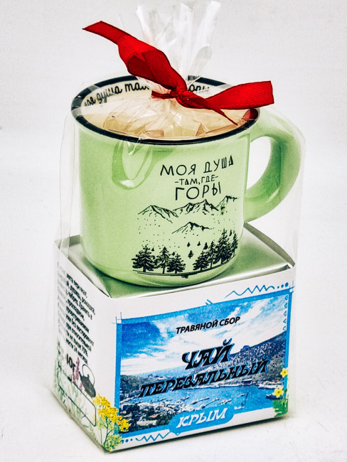 Краснополянский чай "Перевальный" 40гр + кружка мини Крым