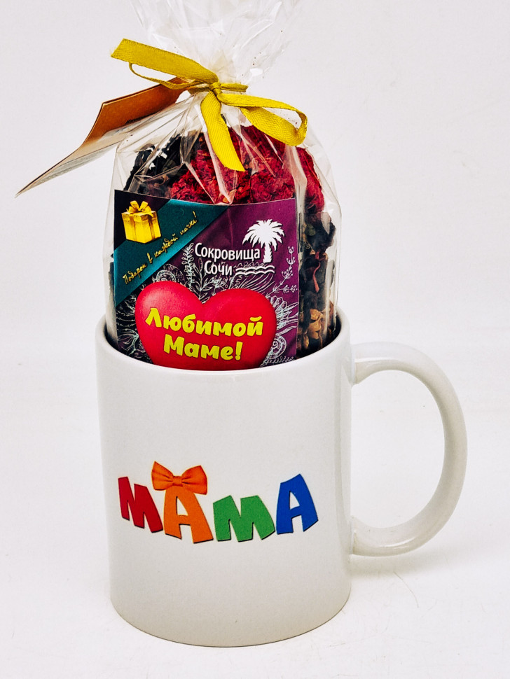 Подарочный набор маме краснополянский чай Тонус ручной сбор 100гр в кружке 300мл